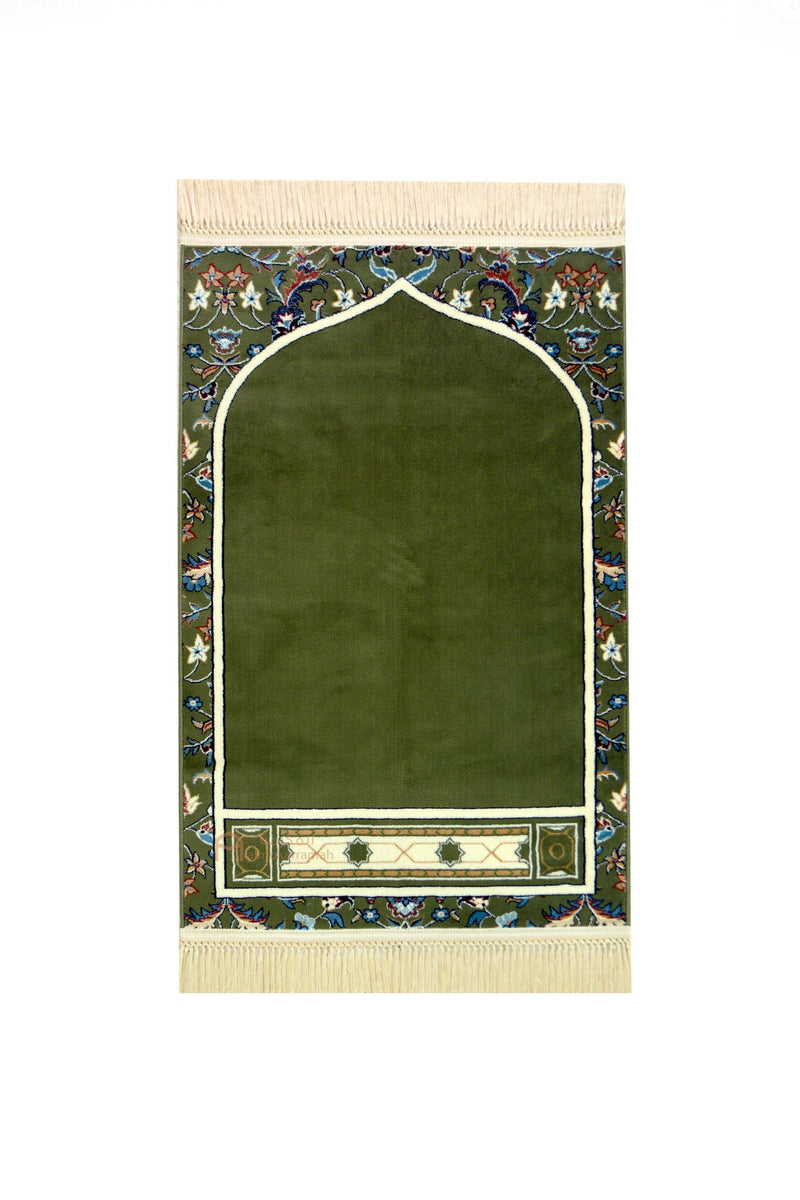 Makkah imam prayer mat - green color